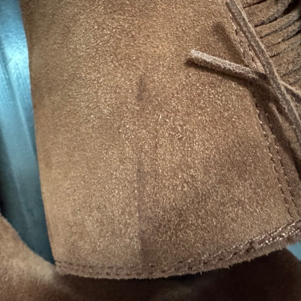Lucky Brand Suede Fringe Brown Rodeo Campus Style Boho Leather Boots Size 8.5 - Picture 11 of 11